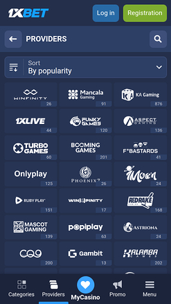 Desarrolladores de juegos móviles de 1xBet Casino