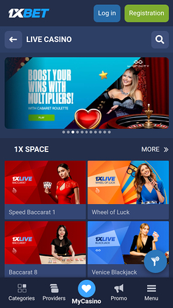 Crupier en vivo móvil de 1xBet Casino