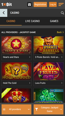 1xBit Casino Mobile Jackpot