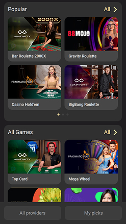 1xSlots Casino Mobile Live Dealer