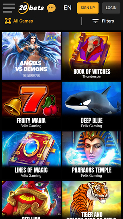 Giochi mobile di 20Bets Casino