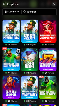 Jackpot móvil del casino 21.com