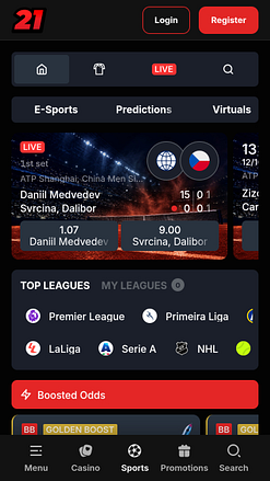 21.red Casino Mobile Sports