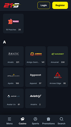 21Betsカジノモバイルゲーム開発者