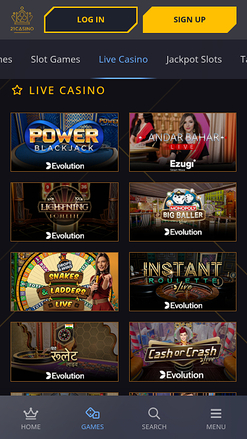 Croupier en direct mobile de 21 Casino