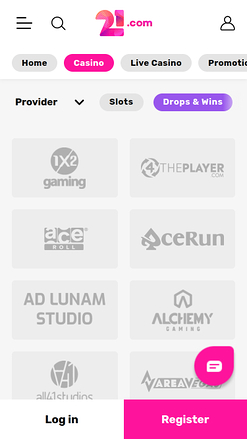 Développeurs de jeux mobiles de 21.com Casino