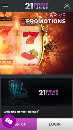 21 Prive Casino Mobile Promotions