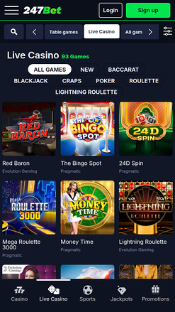 247Bet Casino Live Dealer