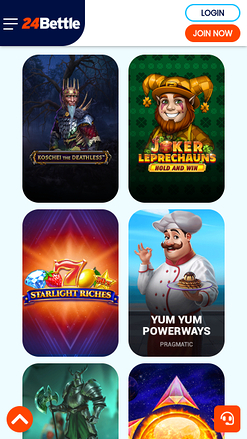 Jeux mobiles du casino 24Bettle