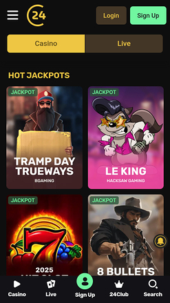 Jackpot móvil del casino 24Casino