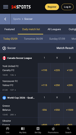 Sports mobiles de 24Slots Casino