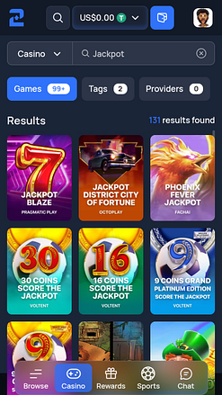 Jackpot mobile du casino 2up