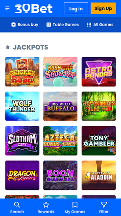 30Bet Casino Mobile Jackpot