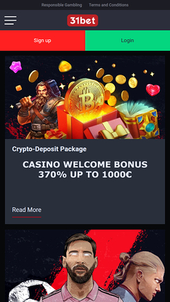 Promotions mobiles de 31Bet Casino