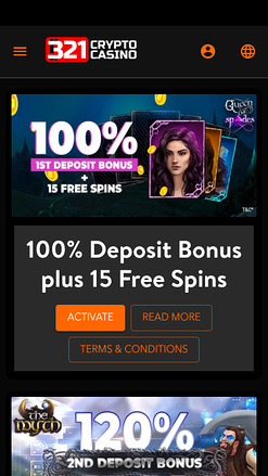 Promotions mobiles de 321Crypto Casino