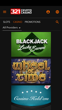 Jeux de table mobiles de 321Crypto Casino