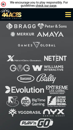 44Aces Casino mobile Spielentwickler