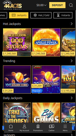 44Aces Casino mobiler Jackpot