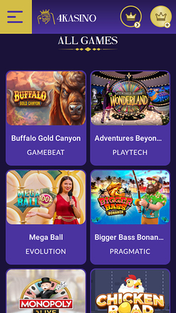 Giochi mobile di 4Kasino