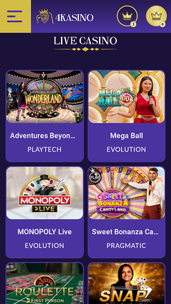 Casinò live mobile di 4Kasino