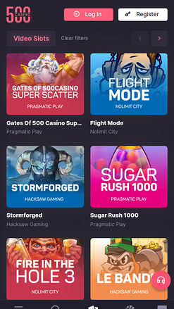 Jeux mobiles de 500 Casino