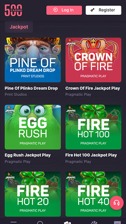 Jackpot mobile de 500 Casino