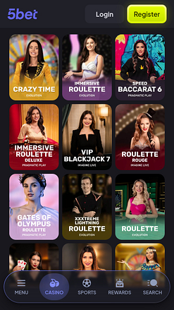 5bet Casino Mobile Live Dealer