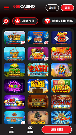 Jackpot mobile di 666 Casino