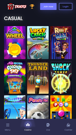 Giochi casual mobile di 777Tigers Casino