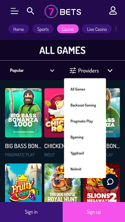 Desarrolladores de juegos móviles de 7Bets Casino