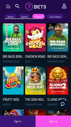 Juegos móviles de 7Bets Casino