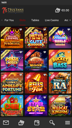 Jeux mobiles de 7 Sultans Casino