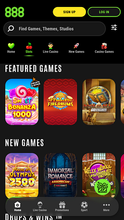 Jeux mobiles de casino 888