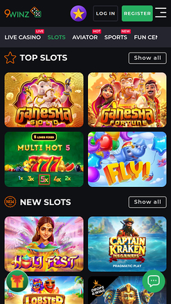 Jeux mobiles de 9Winz Casino