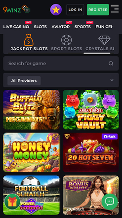 Jackpot mobile de 9Winz Casino