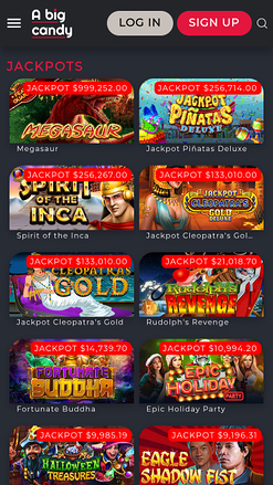 Jackpot mobile di A Big Candy Casino