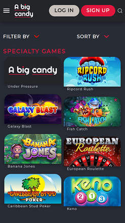 Giochi speciali mobile di A Big Candy Casino