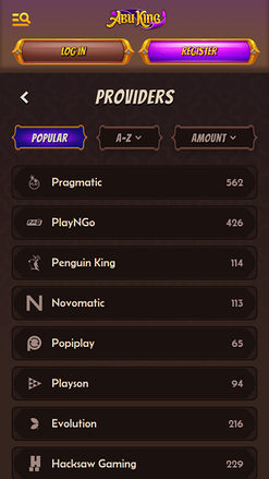 Sviluppatori di giochi mobile di Abuking Casino