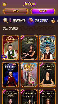 Live dealer mobile di Abuking Casino