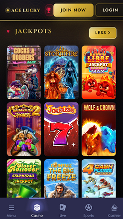 Jackpot mobile du casino Ace Lucky