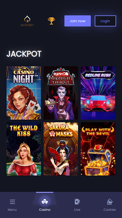 Jackpot mobile d'Aced Bet Casino