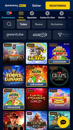 Jeux mobiles de AdmiralBet Casino