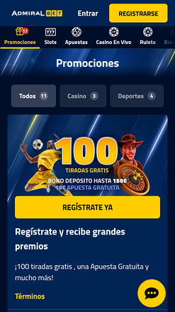 Promotions mobiles de AdmiralBet Casino