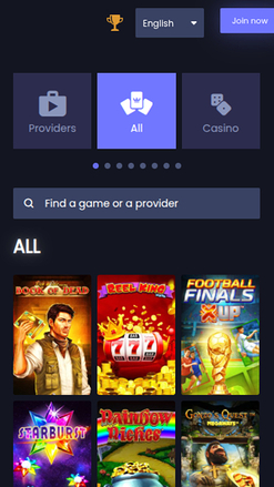 Jeux de casino AfricaSports sur mobile