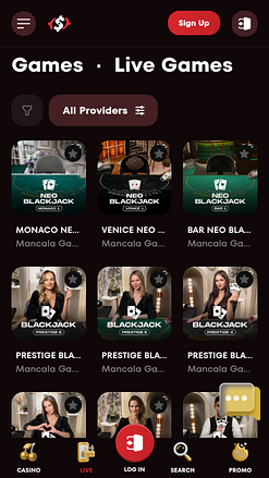 Live-Dealer auf Mobilgeräten von Agent Spins Casino