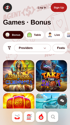 Jeux bonus mobiles de Agent Spins Casino