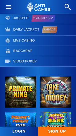 Ahti Games Casino mobile Jackpot