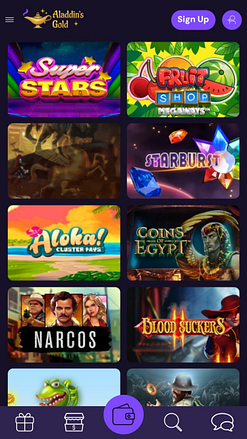 Jeux mobiles du casino AladdinsGold