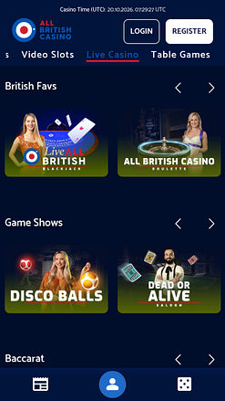 Мобильное казино All British Casino с живыми дилерами