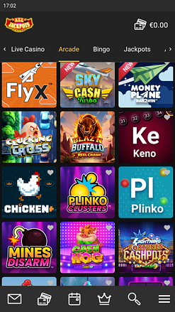 Tous les jackpots Casino Mobile Arcade